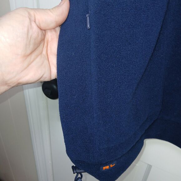 Vintage Ralph Lauren Golf Navy Fleece Mens XL Jacket Full Zip Orange Lined USA - Picture 8 of 16